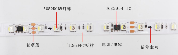UCS2904 5050RGBW 12段72燈 24V(圖3)